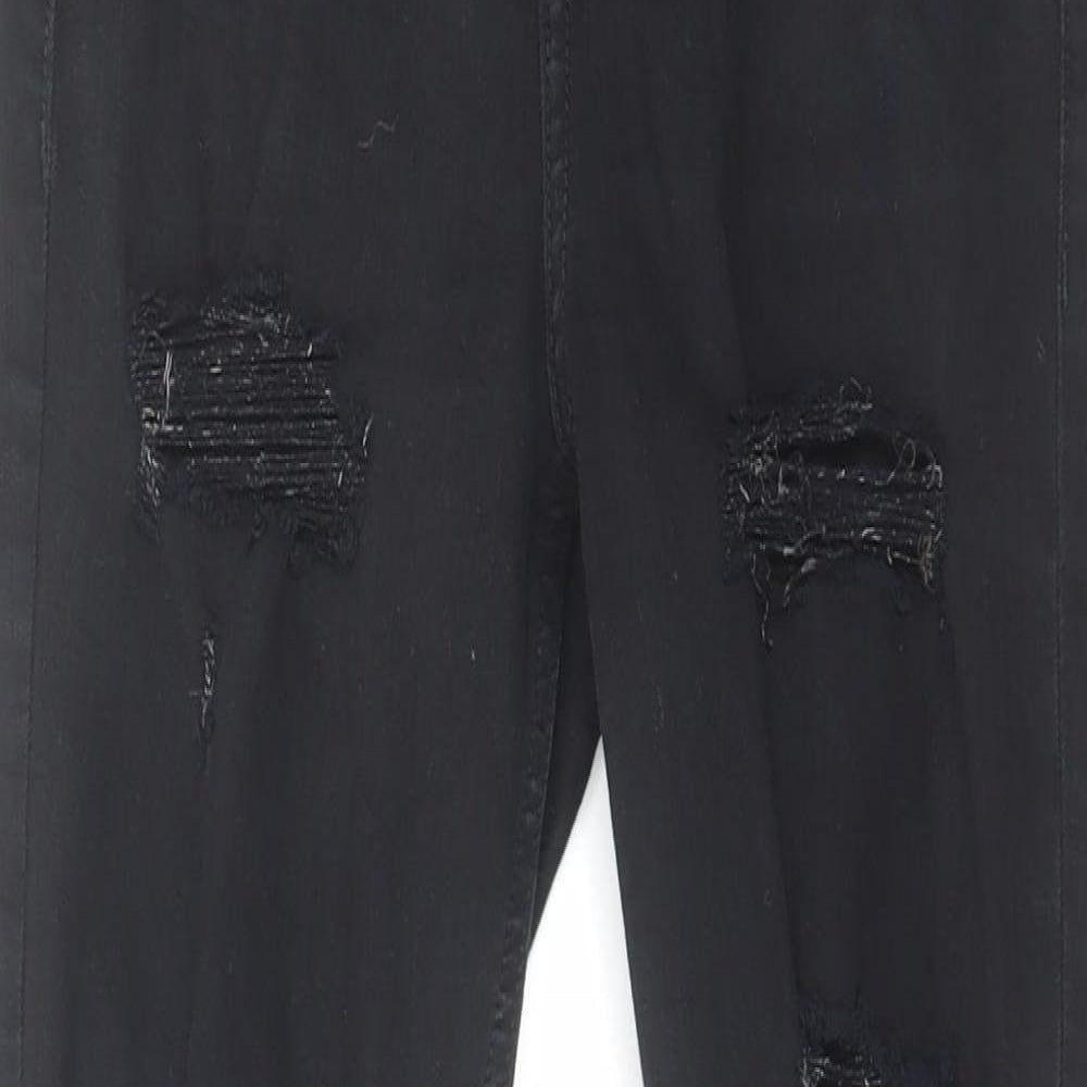 Topshop Womens Black Cotton Skinny Jeans Size 26 in L28 in Regular Zip
