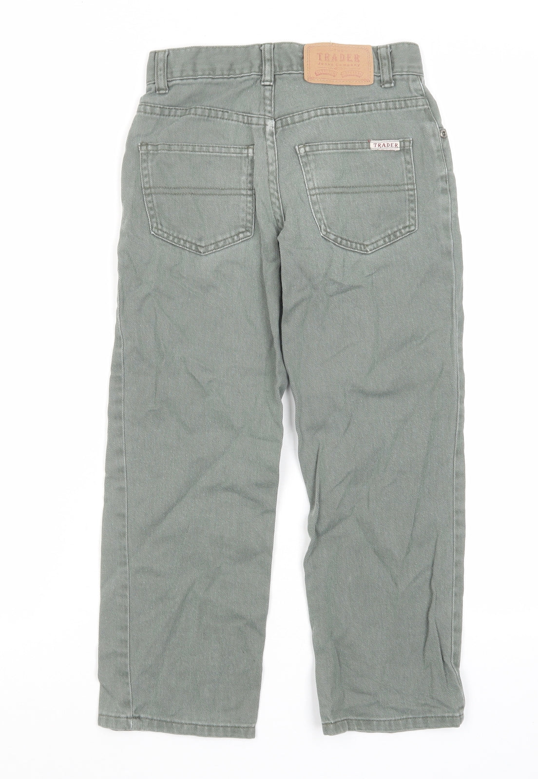 The Trader Girls Grey Cotton Straight Jeans Size 7 Years Regular Zip