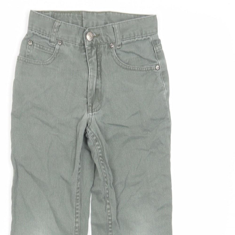 The Trader Girls Grey Cotton Straight Jeans Size 7 Years Regular Zip