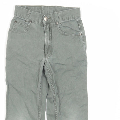 The Trader Girls Grey Cotton Straight Jeans Size 7 Years Regular Zip