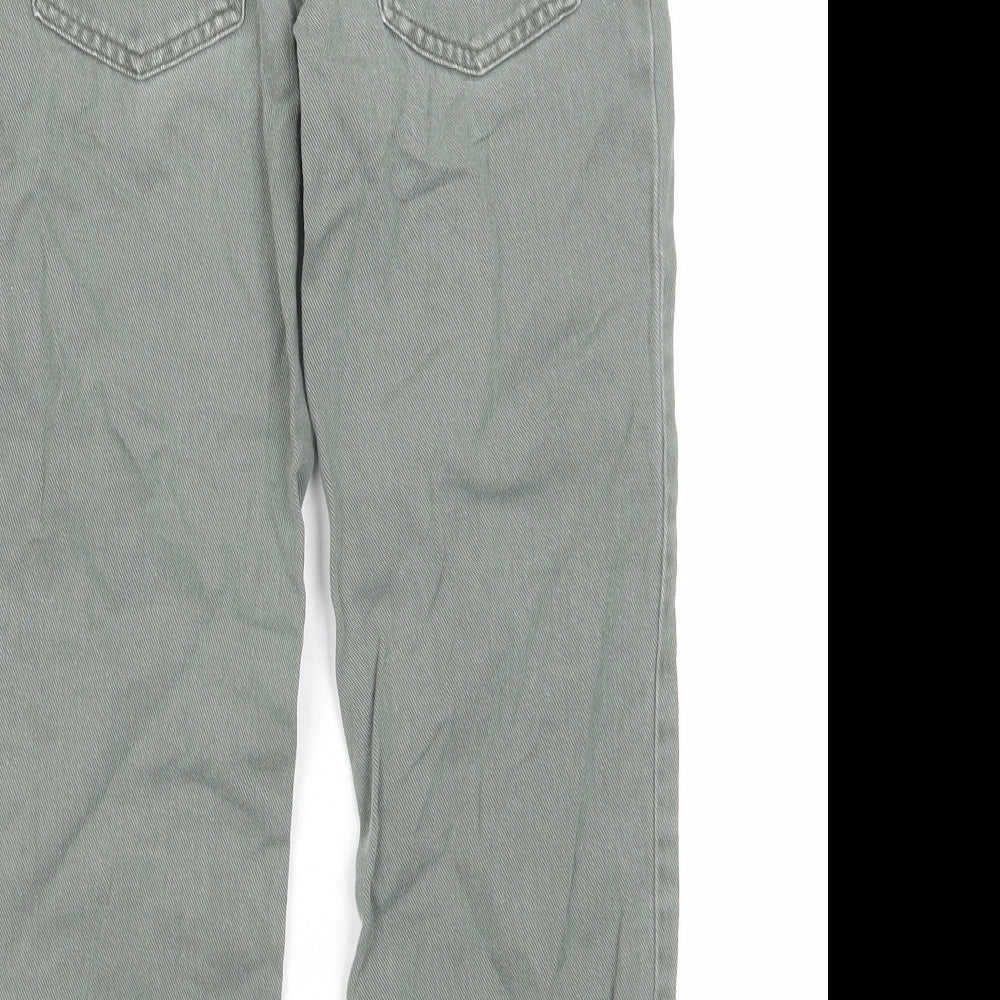 The Trader Girls Grey Cotton Straight Jeans Size 7 Years Regular Zip