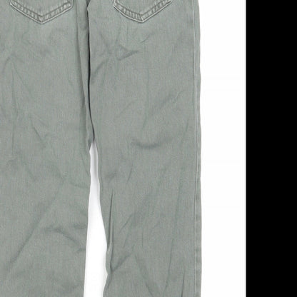 The Trader Girls Grey Cotton Straight Jeans Size 7 Years Regular Zip