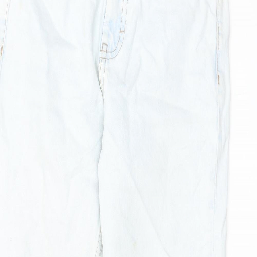 Topshop Womens Blue Cotton Straight Jeans Size 28 in L30 in Regular Zip