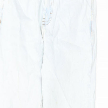 Topshop Womens Blue Cotton Straight Jeans Size 28 in L30 in Regular Zip