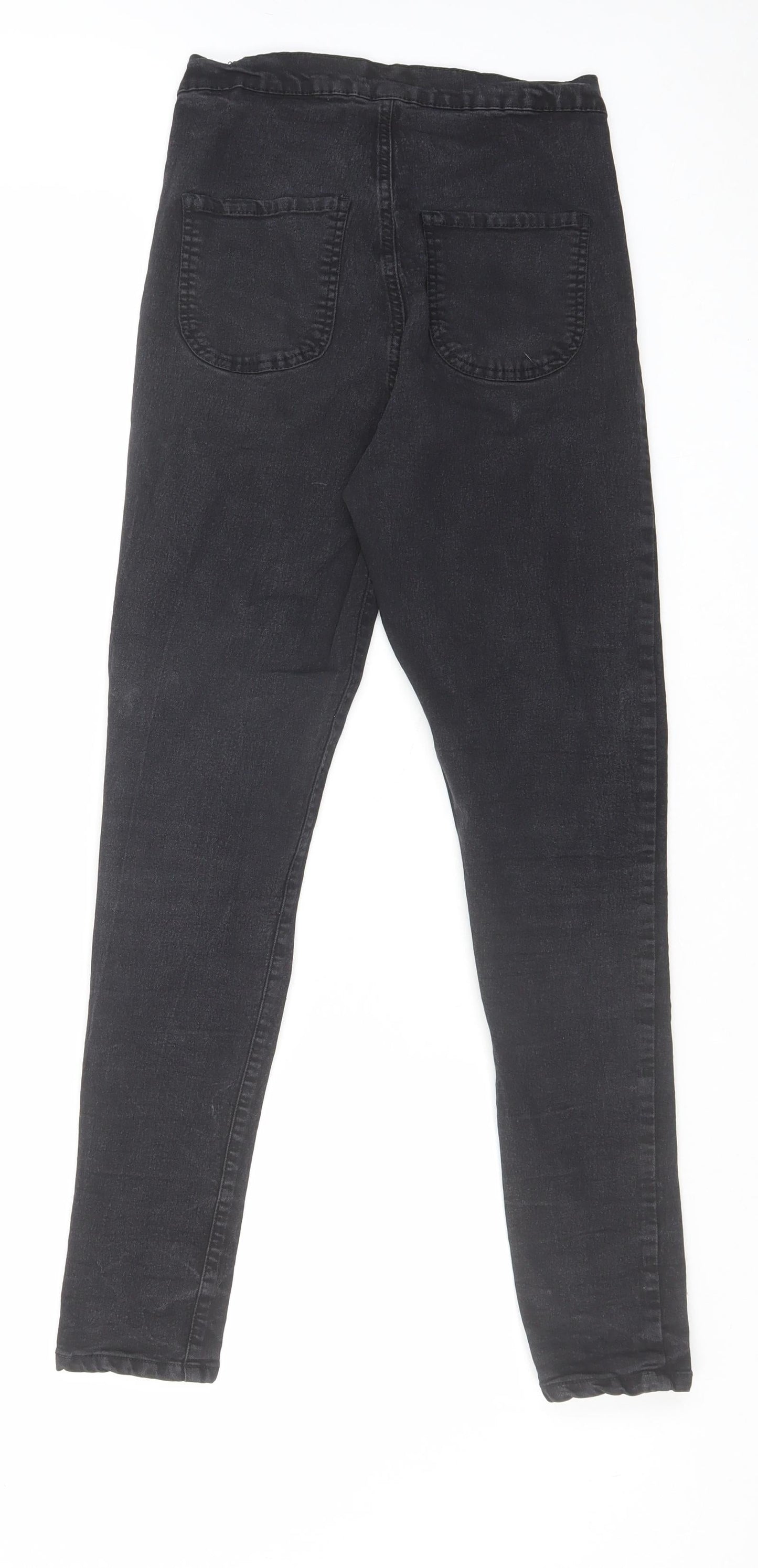 PRETTYLITTLETHING Womens Black Cotton Skinny Jeans Size 10 L26 in Regular Zip