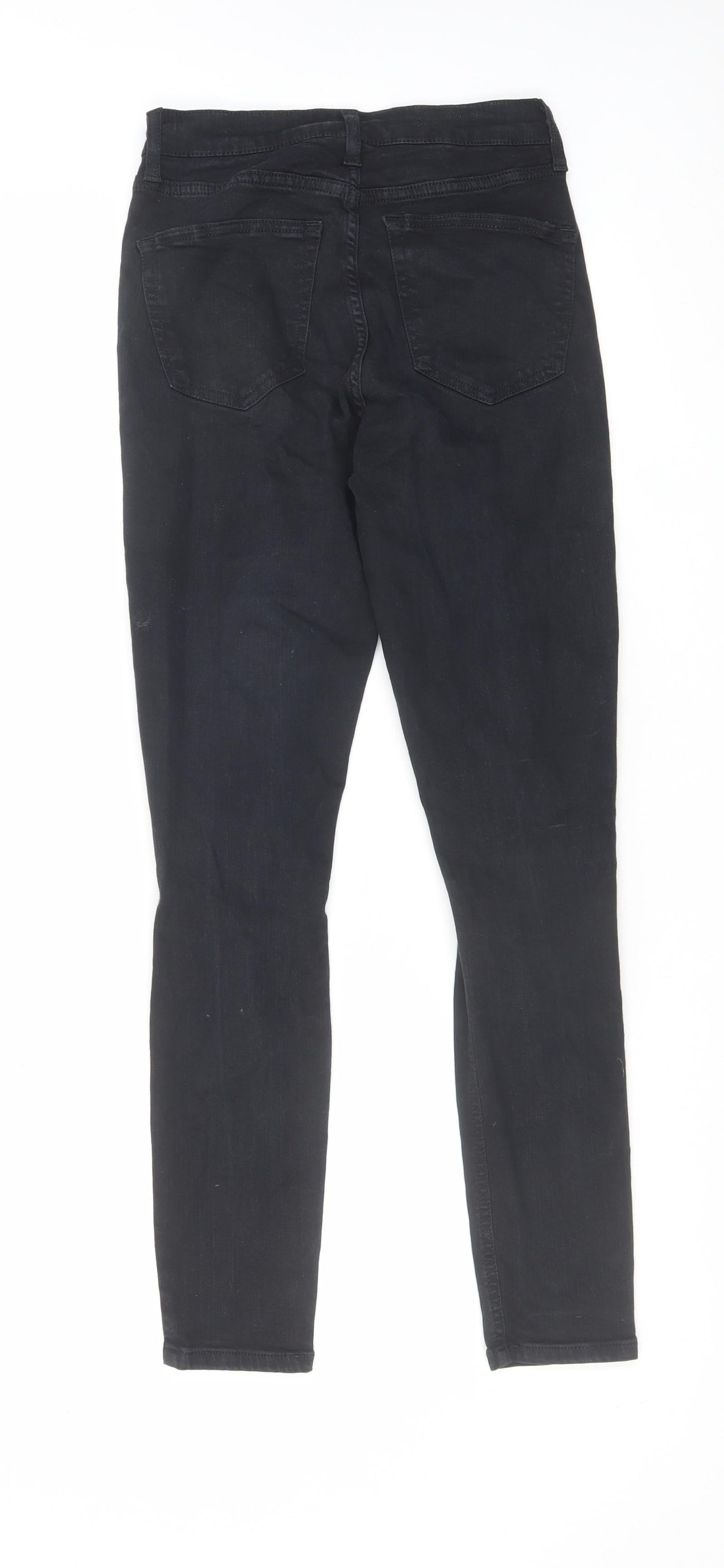 Topshop Womens Black Cotton Skinny Jeans Size 26 in L32 in Regular Zip