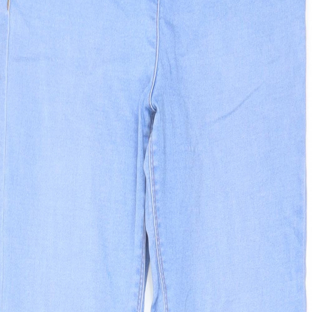 Matalan Womens Blue Cotton Skinny Jeans Size 10 L27 in Regular Zip