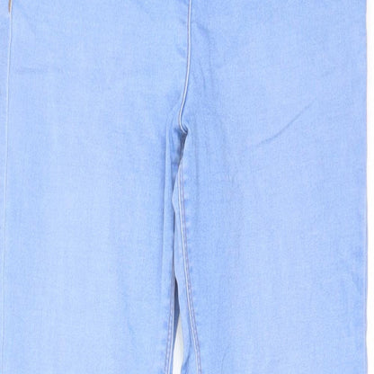 Matalan Womens Blue Cotton Skinny Jeans Size 10 L27 in Regular Zip