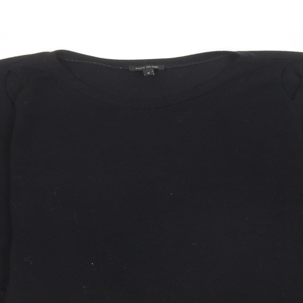Womens UK Size S River Island Black Shrug Jumper