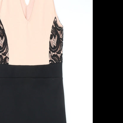 Quiz Womens Black Polyester Shift Size 12 Halter Button