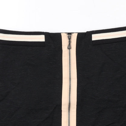 NEXT Womens Black Viscose A-Line Skirt Size 8 Zip