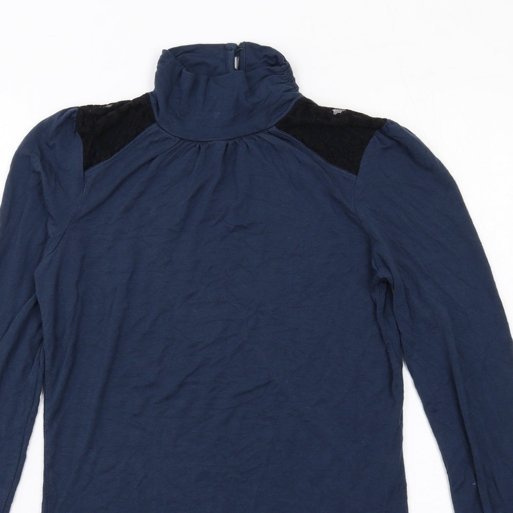 Womens UK Size 10 River Island Blue Basic T-Shirt