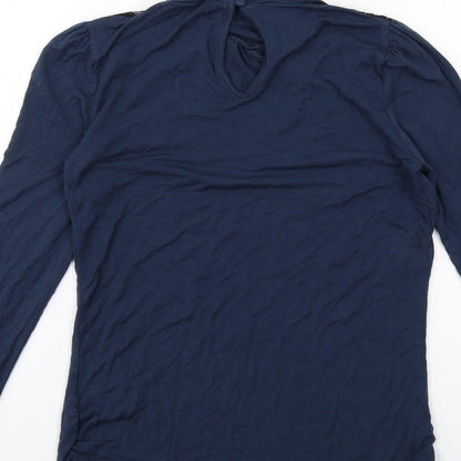 Womens UK Size 10 River Island Blue Basic T-Shirt