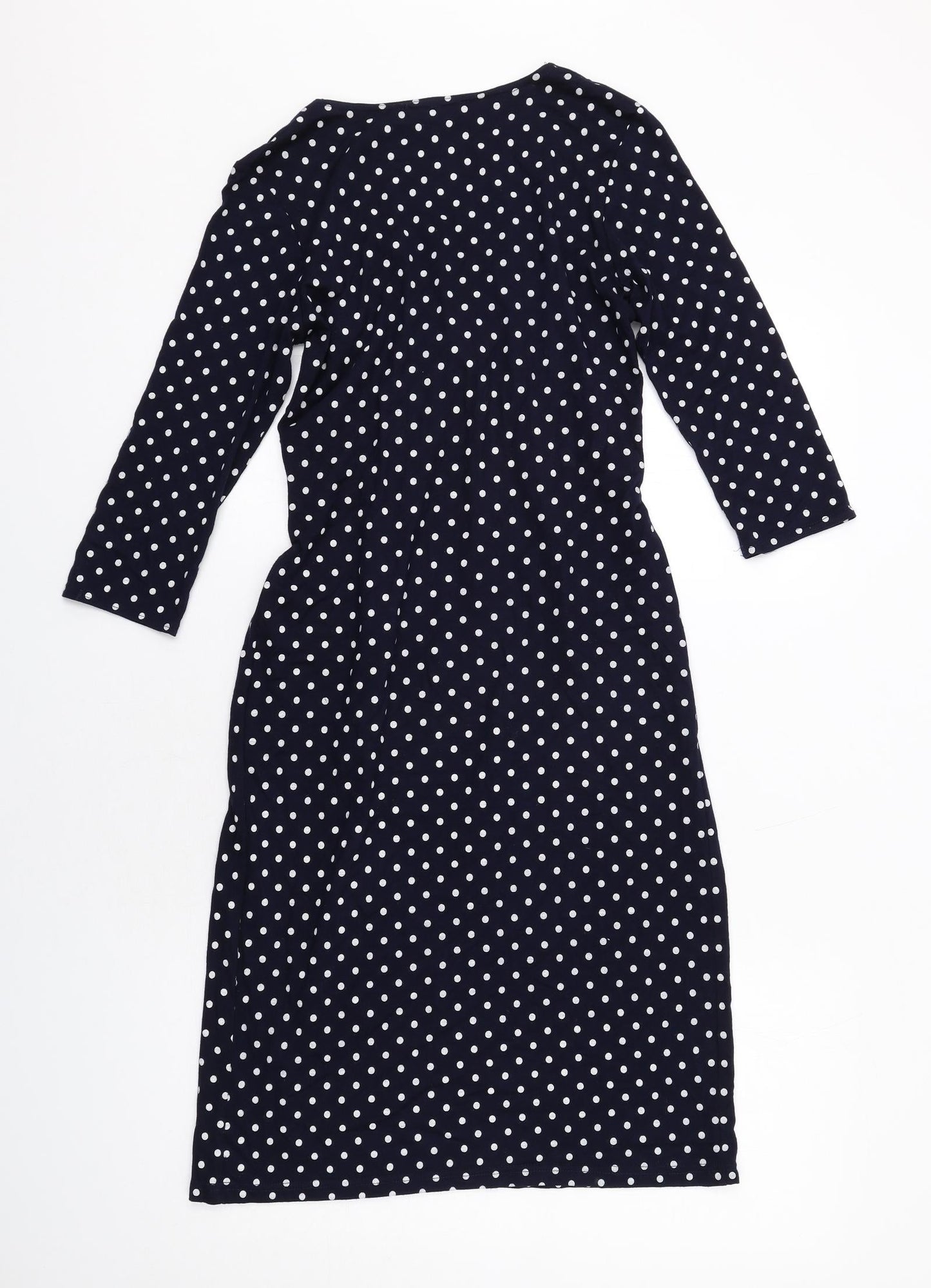 Karen Gillan Womens Blue Polka Dot Viscose A-Line Size XS V-Neck Pullover