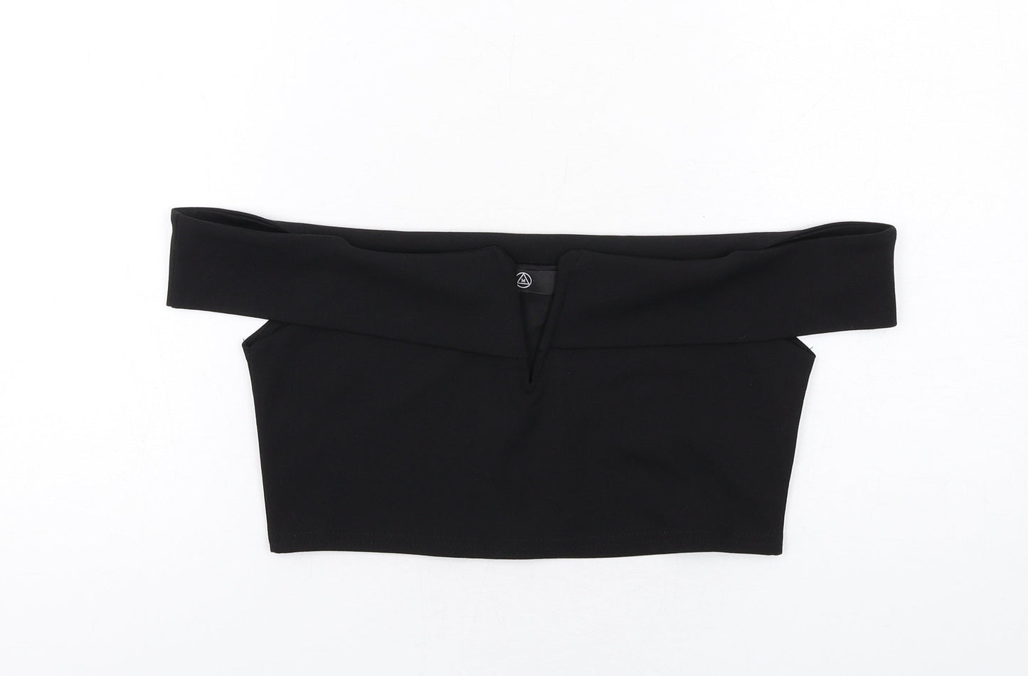 Womens UK Size 10 Missguided Black Cropped Blouse