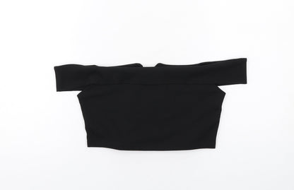 Womens UK Size 10 Missguided Black Cropped Blouse