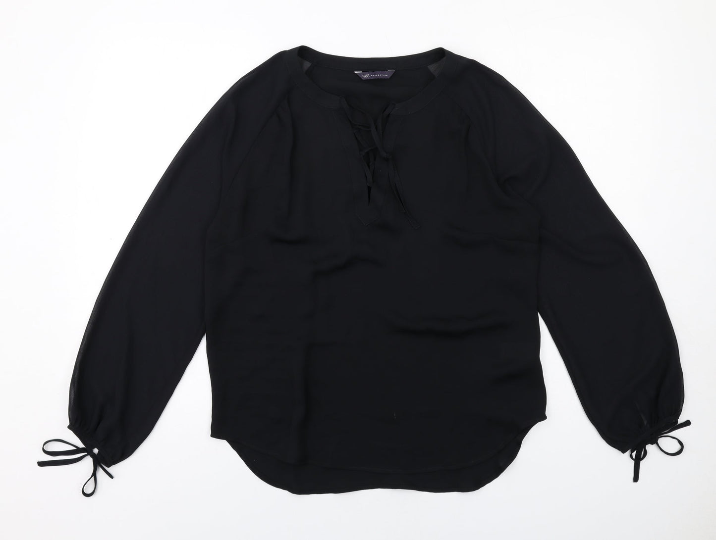 Womens UK Size 10 Marks and Spencer Black Basic Blouse
