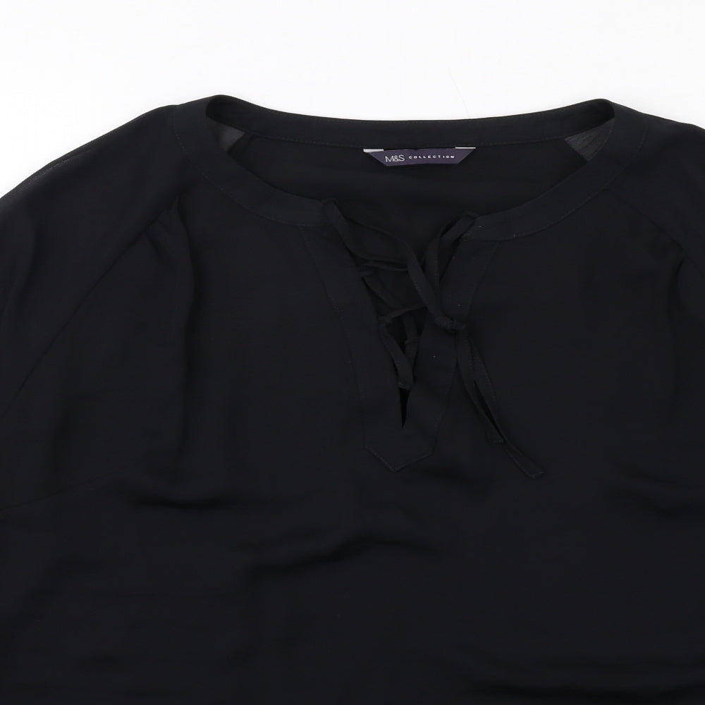 Womens UK Size 10 Marks and Spencer Black Basic Blouse