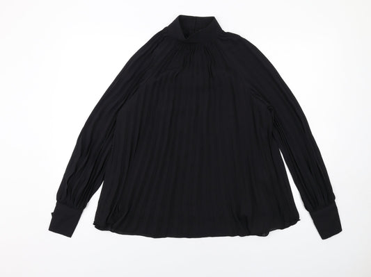 Womens UK Size XS H&M Black Basic Blouse