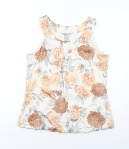 Womens UK Size 8 H&M Ivory Basic Tank