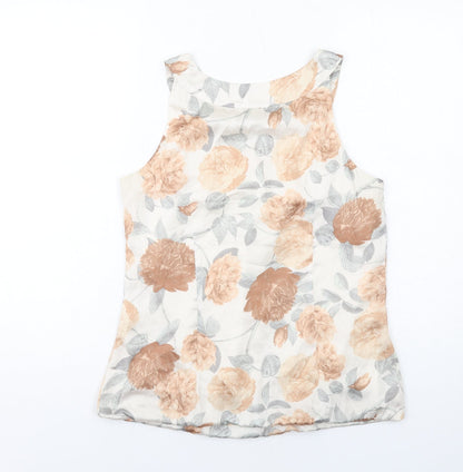 Womens UK Size 8 H&M Ivory Basic Tank