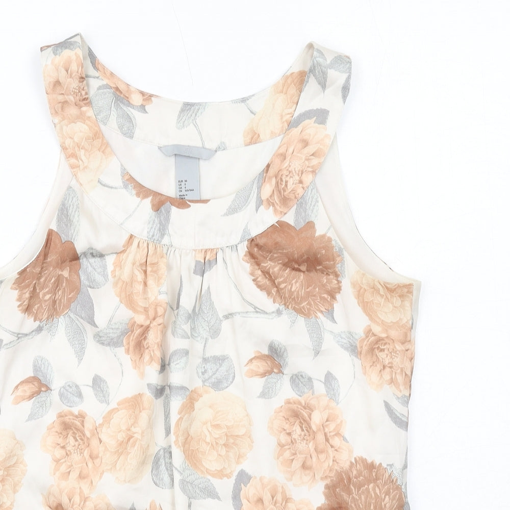 Womens UK Size 8 H&M Ivory Basic Tank
