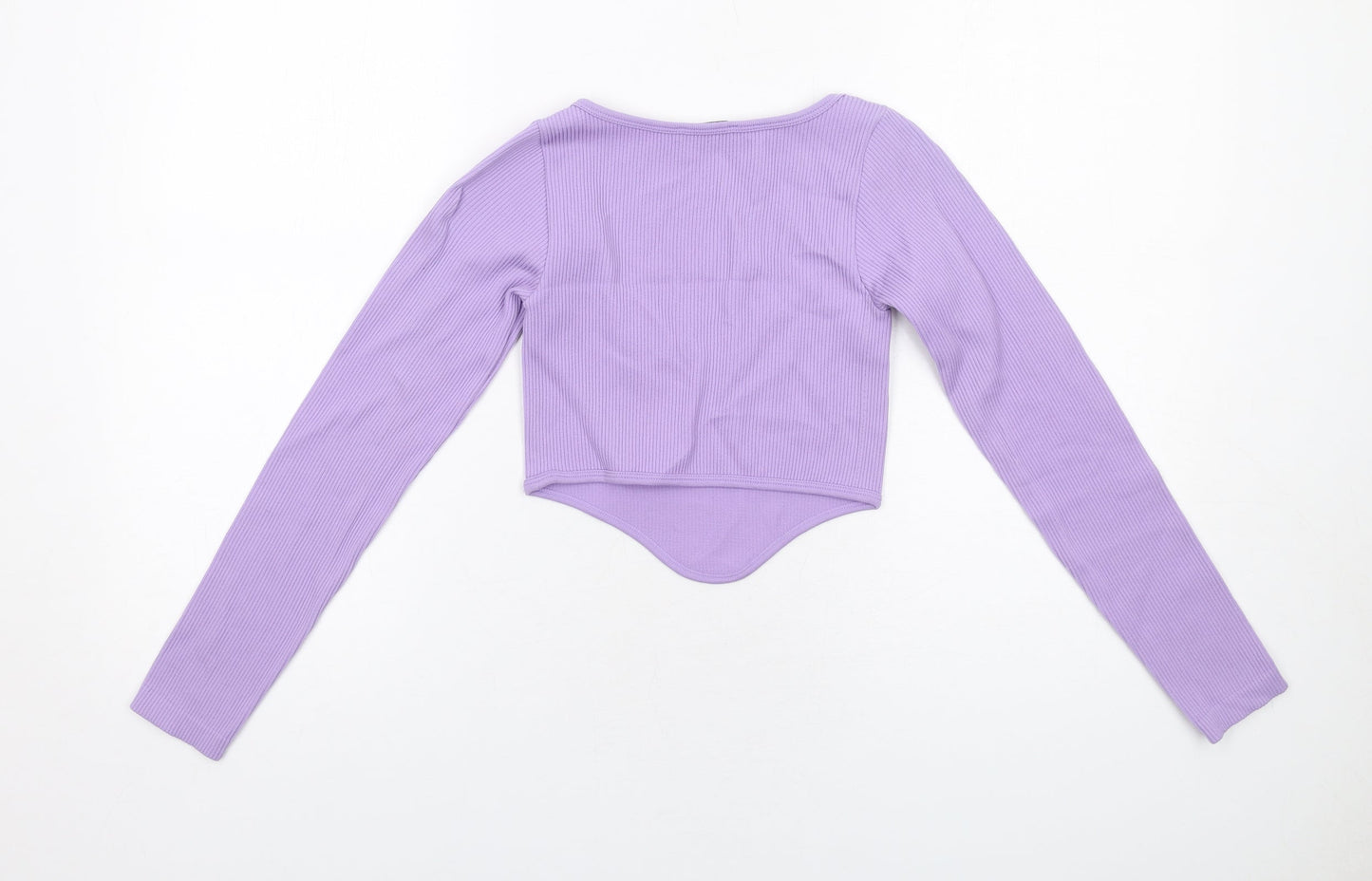 Womens UK Size XS Zara Purple Cropped T-Shirt