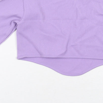 Womens UK Size XS Zara Purple Cropped T-Shirt