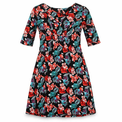Pistachio Womens Multicoloured Floral Polyester A-Line Size M V-Neck Pullover