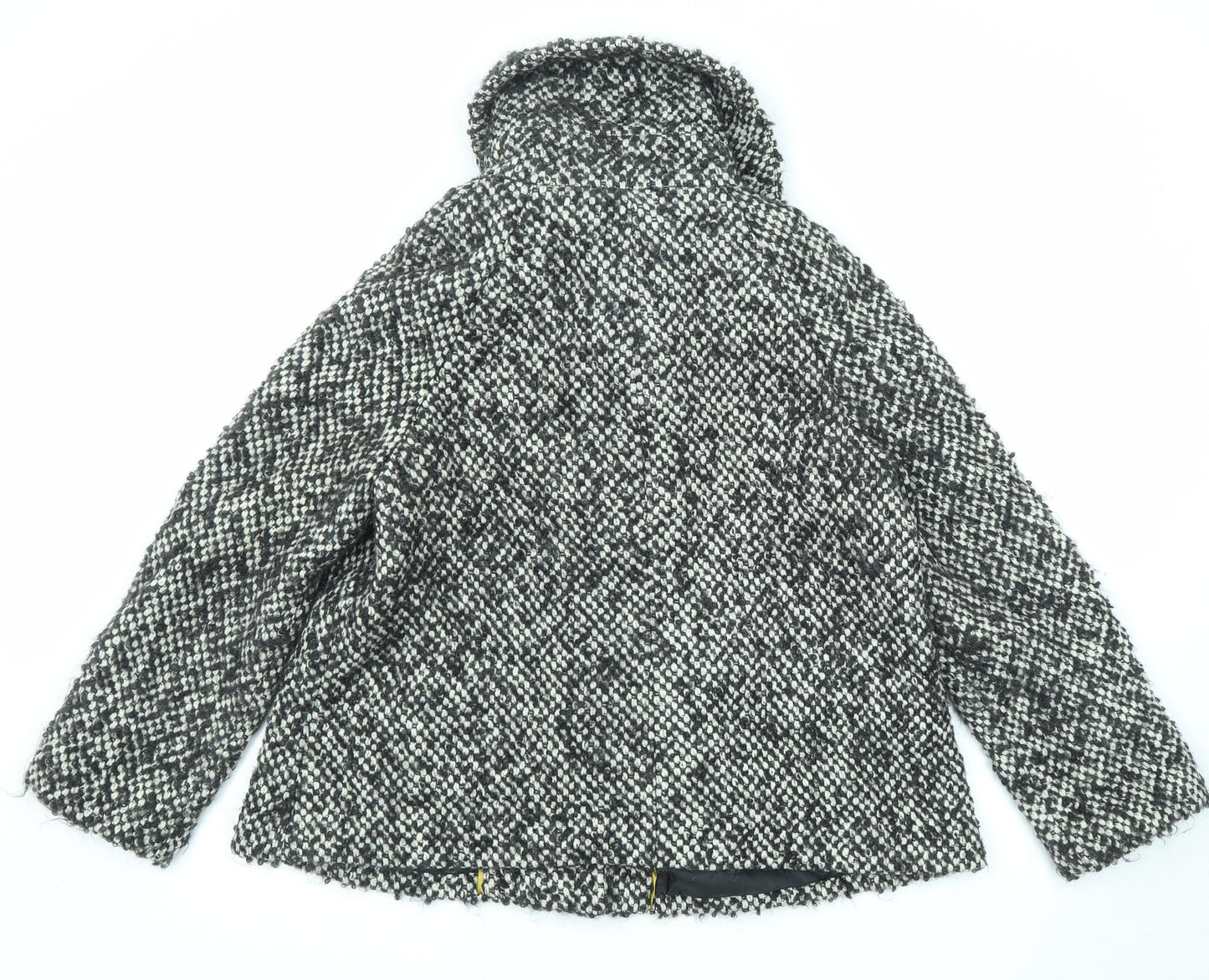 J.Taylor Womens Black Geometric Jacket Size 14 Button