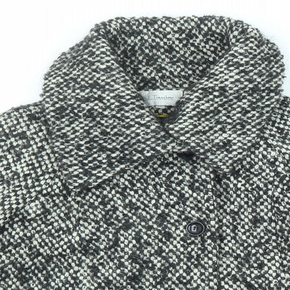 J.Taylor Womens Black Geometric Jacket Size 14 Button