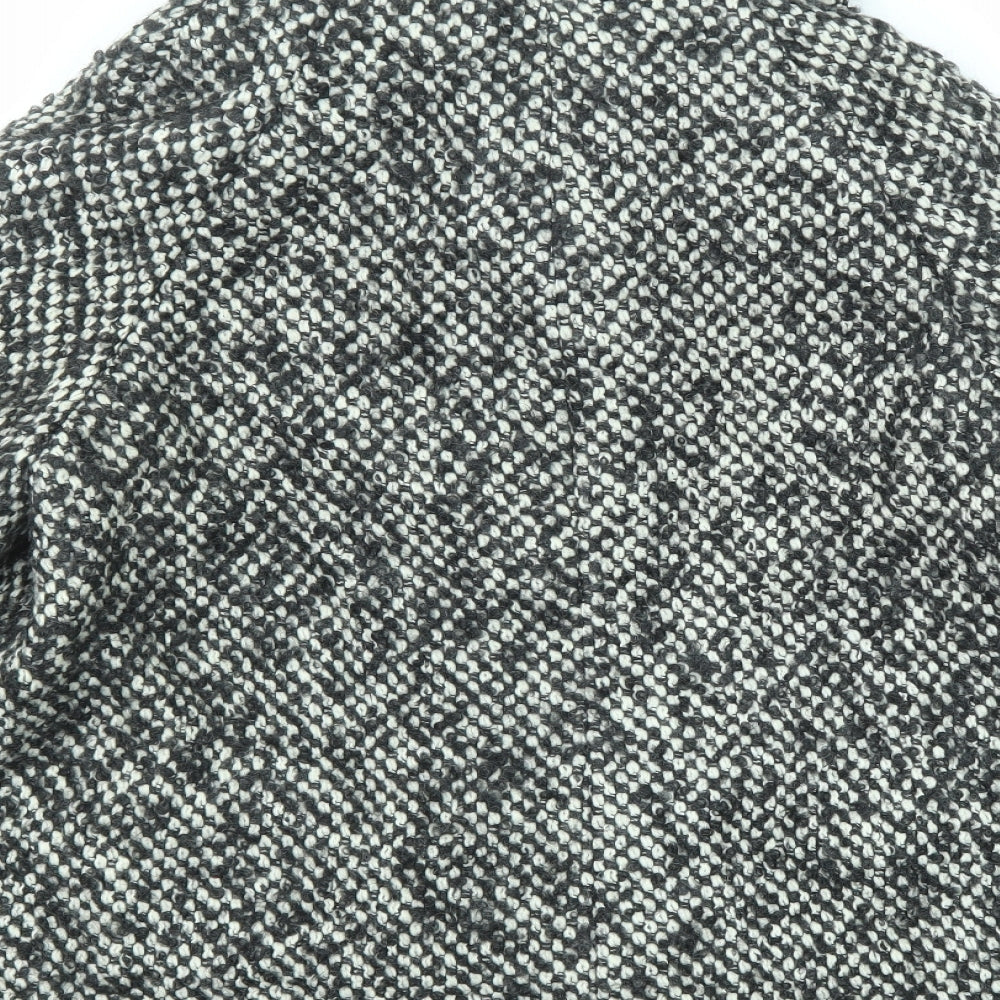 J.Taylor Womens Black Geometric Jacket Size 14 Button