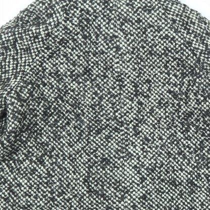 J.Taylor Womens Black Geometric Jacket Size 14 Button