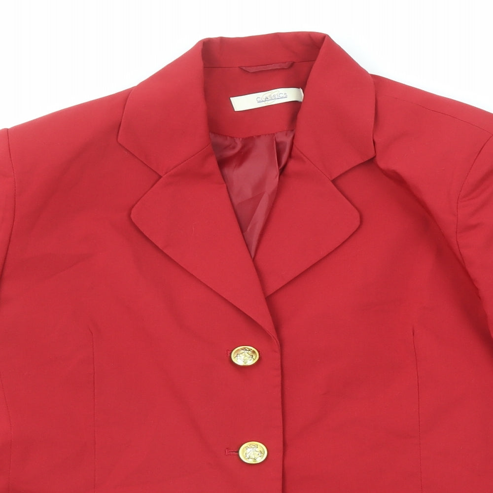 Womens UK Size 14 Classic Regular Red Suit Jacket