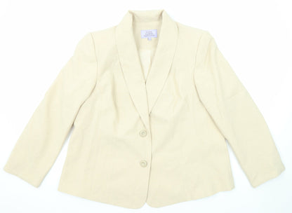 EWM Womens Beige Polyester Jacket Blazer Size 20