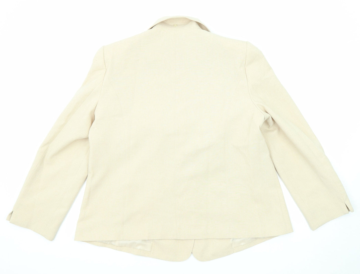 EWM Womens Beige Polyester Jacket Blazer Size 20