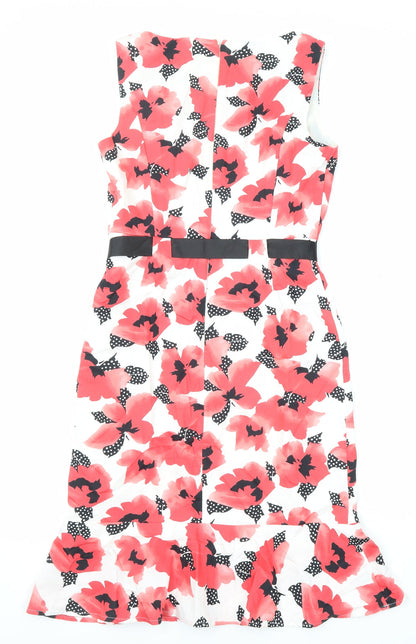 Precis Womens Multicoloured Floral Polyester Tank Dress Size 8 Round Neck Zip
