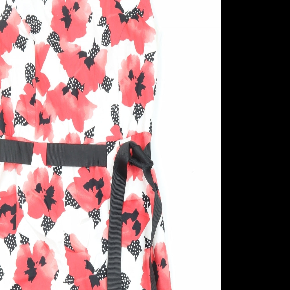 Precis Womens Multicoloured Floral Polyester Tank Dress Size 8 Round Neck Zip