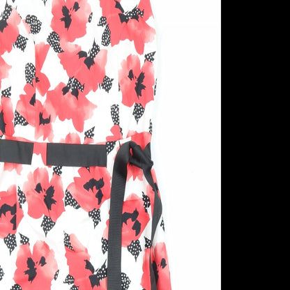 Precis Womens Multicoloured Floral Polyester Tank Dress Size 8 Round Neck Zip