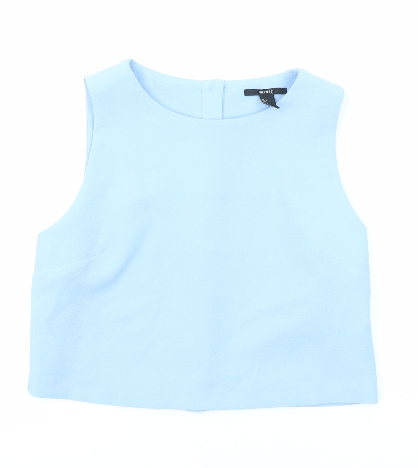 FOREVER 21 Womens Blue Polyester Basic Tank Size S Round Neck