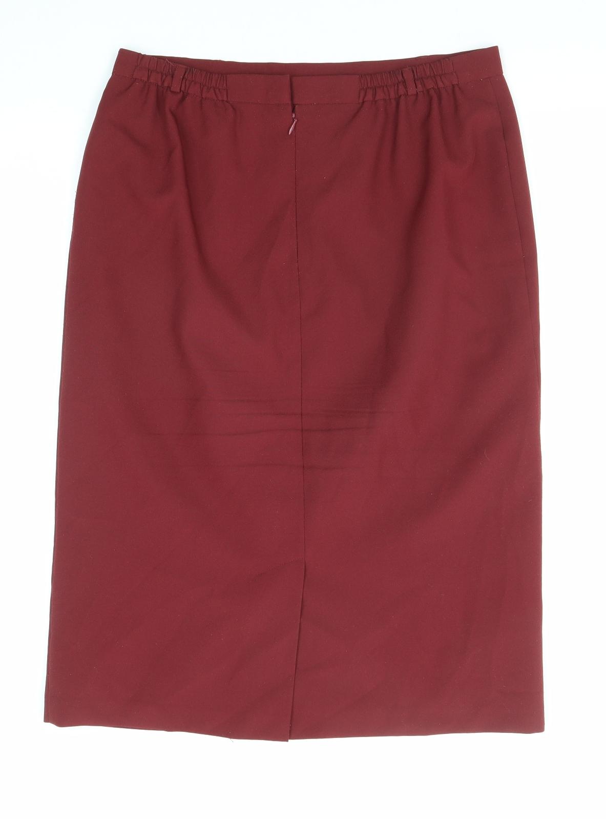 Classic Womens Red Polyester Straight & Pencil Skirt Size 12 Zip