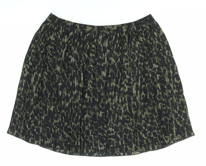 H&M Womens Multicoloured Geometric Polyester Pleated Skirt Size M