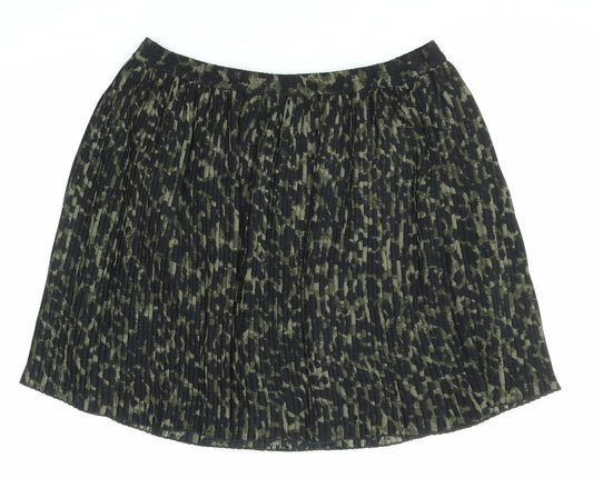 H&M Womens Multicoloured Geometric Polyester Pleated Skirt Size M