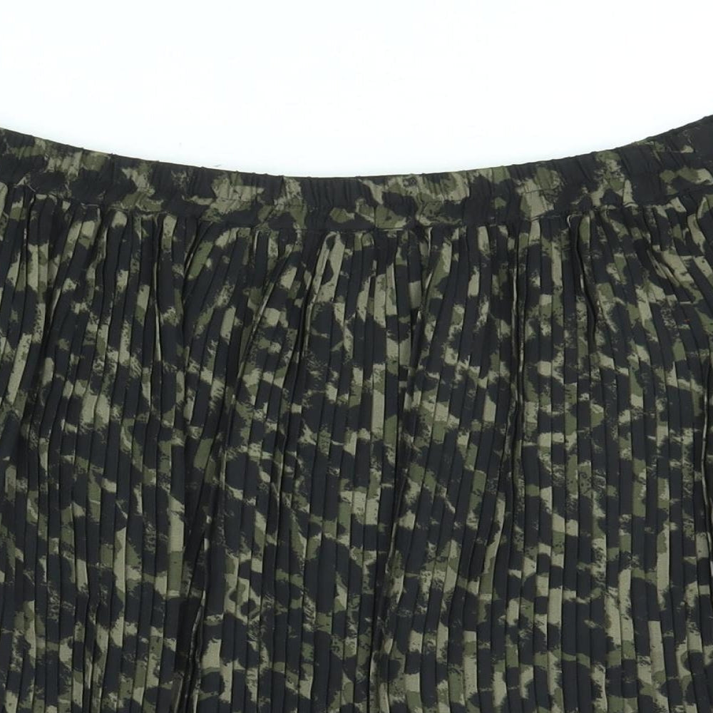 H&M Womens Multicoloured Geometric Polyester Pleated Skirt Size M