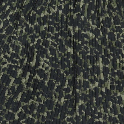 H&M Womens Multicoloured Geometric Polyester Pleated Skirt Size M