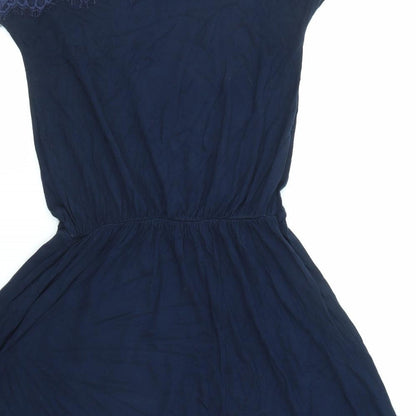 NEXT Womens Blue Viscose T-Shirt Dress Size 12 Round Neck Pullover