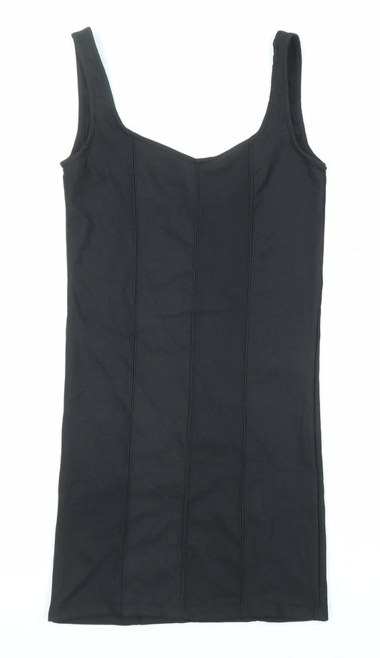 Stradivarius Womens Black Polyester Mini Size S V-Neck Pullover