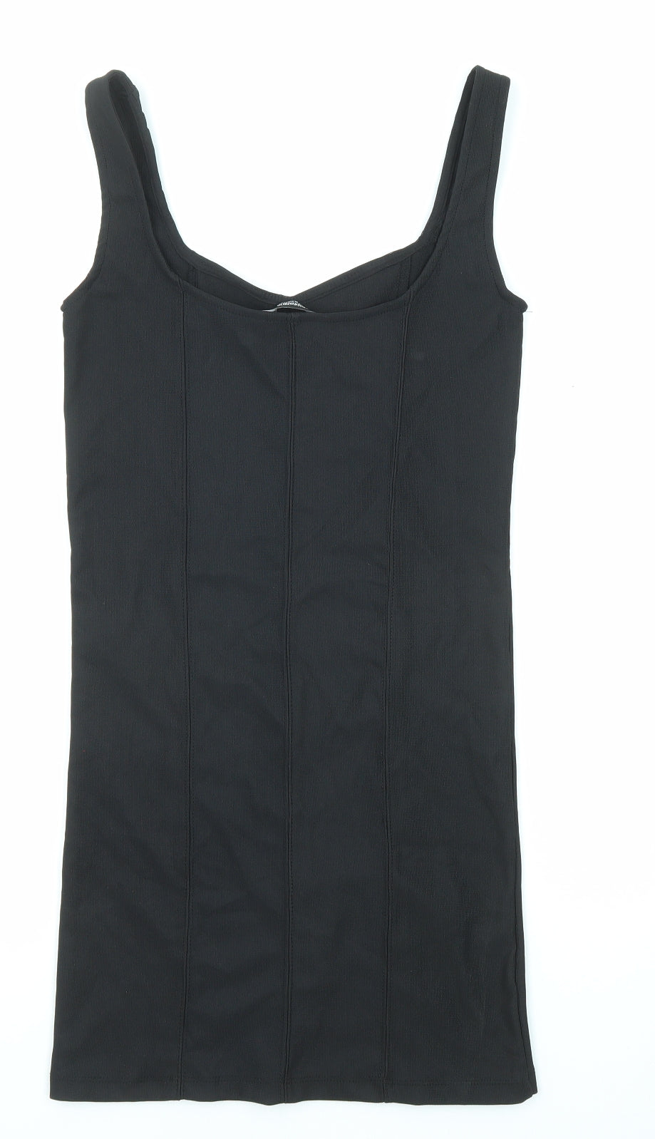 Stradivarius Womens Black Polyester Mini Size S V-Neck Pullover
