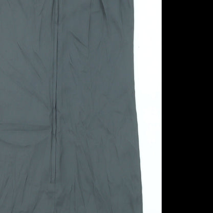 H&M Womens Grey Geometric Polyester Shift Size 6 Round Neck Zip