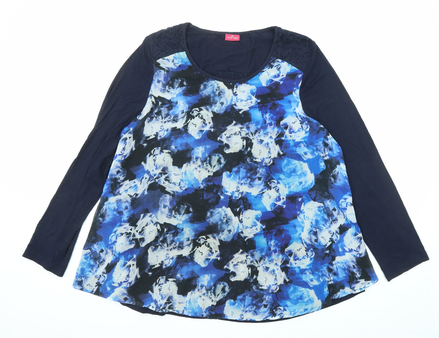 Womens UK Size XL Together Blue Basic Blouse
